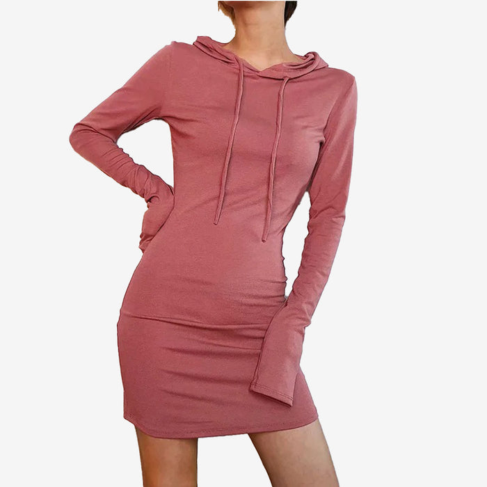 SALE - Casual Comfort Long Sleeve Hooded Sweatshirt Dress