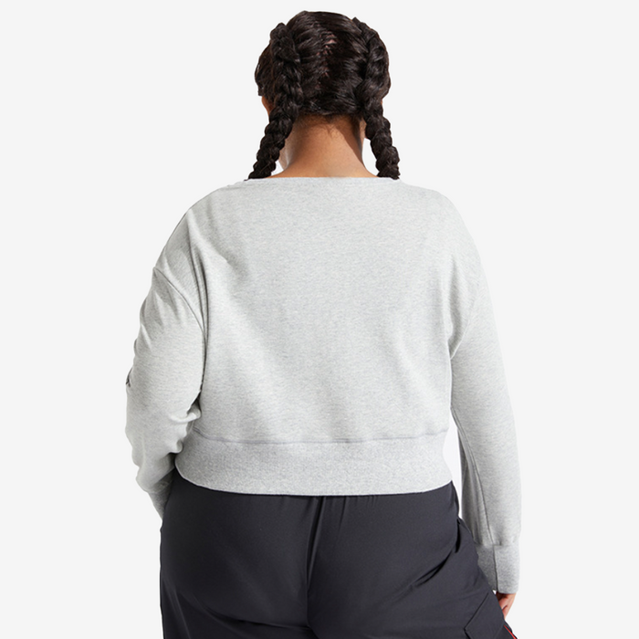 SALE - CURVVY Plus Size Zip Slit Long Sleeve Pullover Crop Top