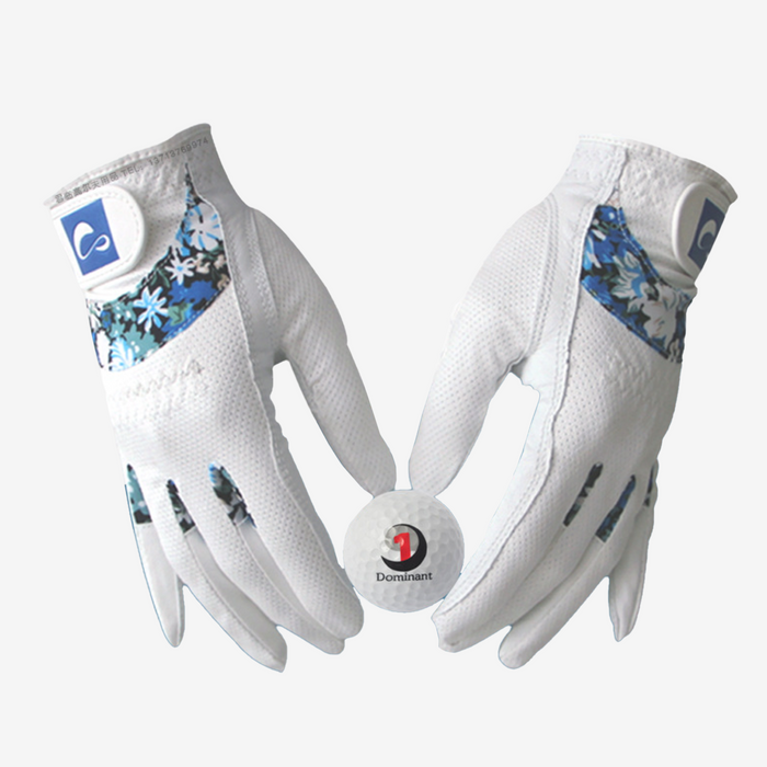 Semi-Flower Sea Printed Ladies Golf Glove In Pairs
