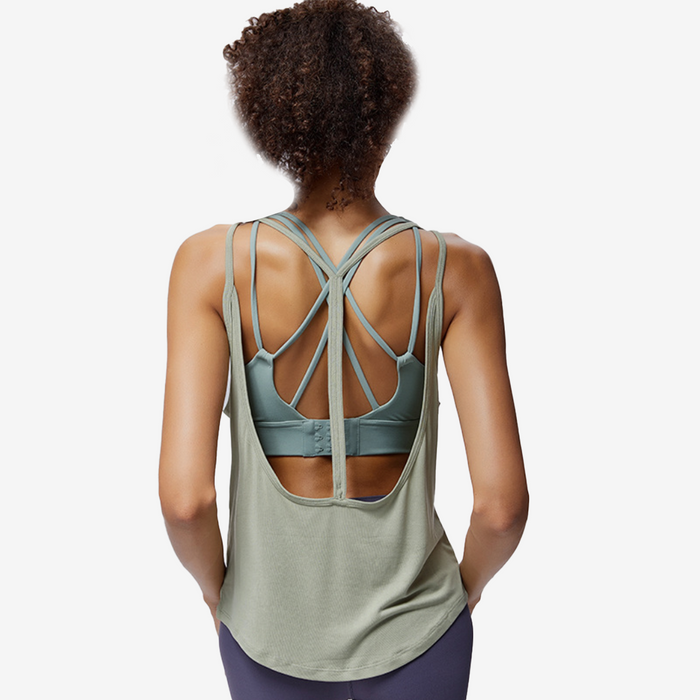 Temoon Hollow Y Low Back Tank Top