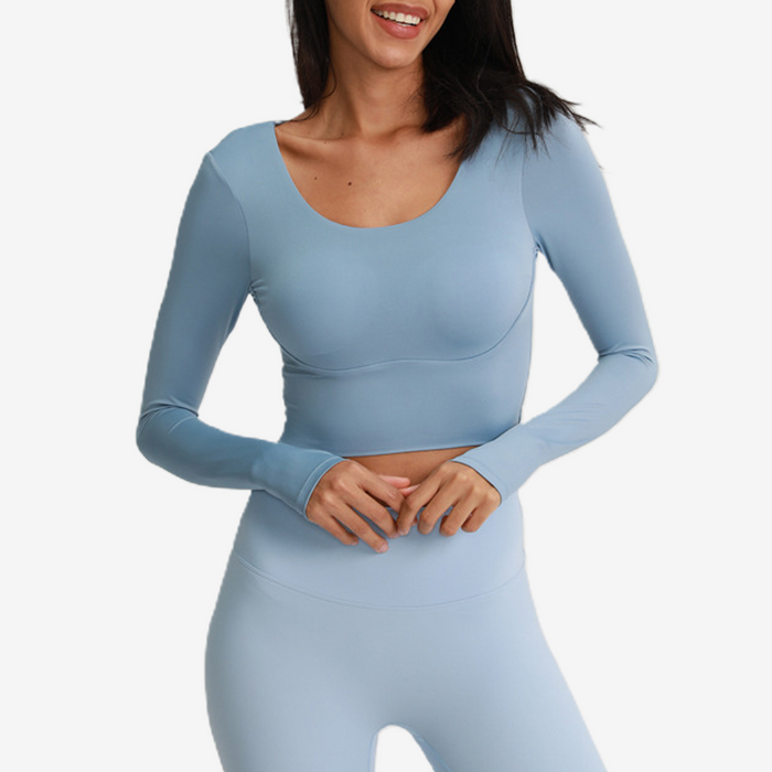 Strapy Crossback Compressive Long Sleeves Top