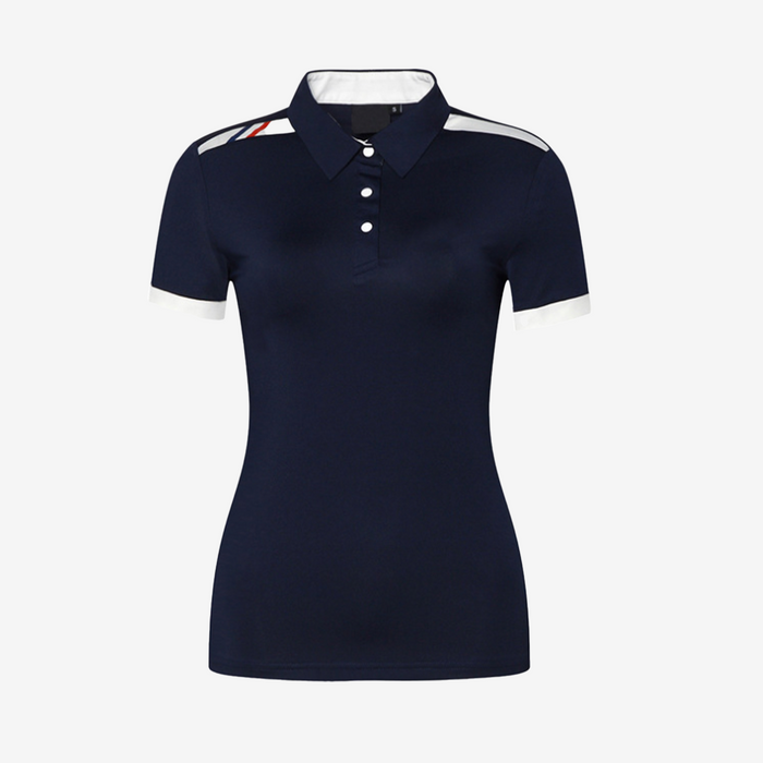Shoulder Bar Short Sleeve Polo Golf Shirt