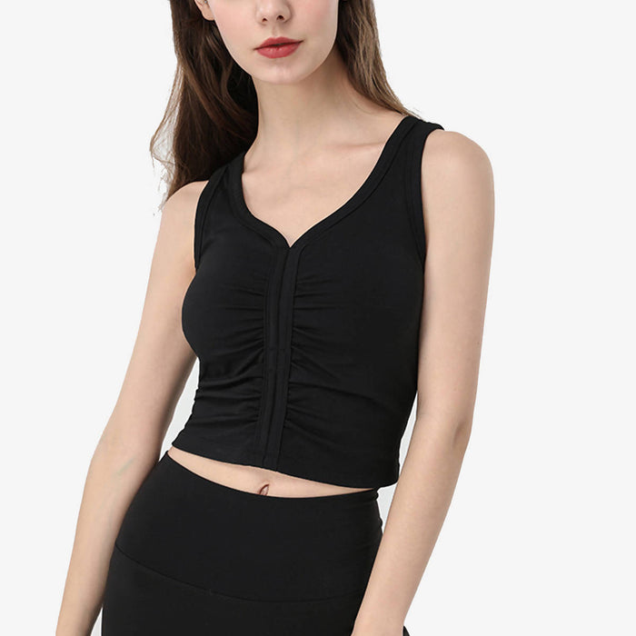 SALE - JagaBall Front Ruched Crop Top
