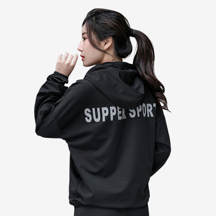 Hooded Sports Long Sleeve Top Sweat Suit