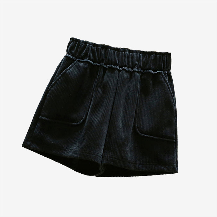 Oversize A Line Faux Velvet Shorts