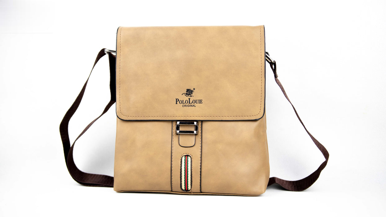 Buy New Polo Louie Men's Messenger Shoulder Bag (Khaki)