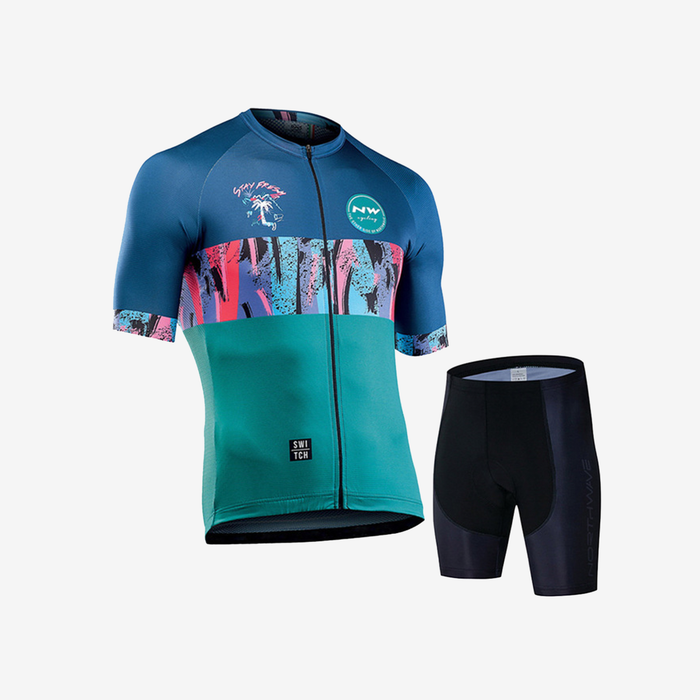 Damask Printed Quick Dry Men's Cycling Clothing Set
