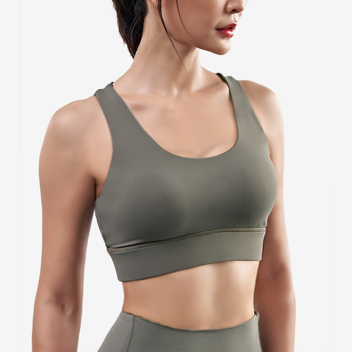 Strappy Lace Up Buckle Sports Bra