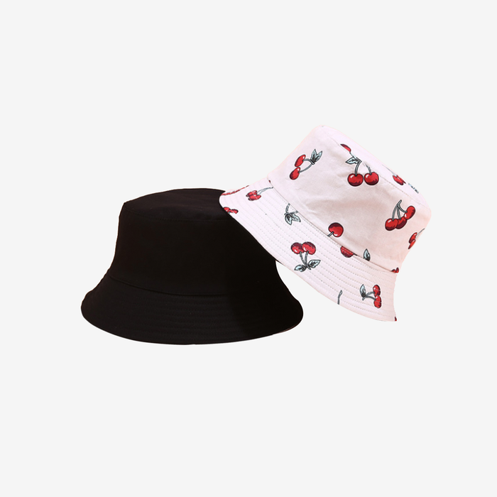Cherry Print Reversible Bucket Hat
