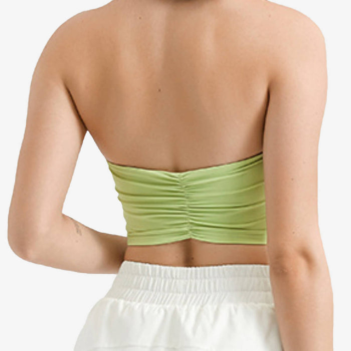SALE - Fanxy Halter Neck Back Ruched Crop Top