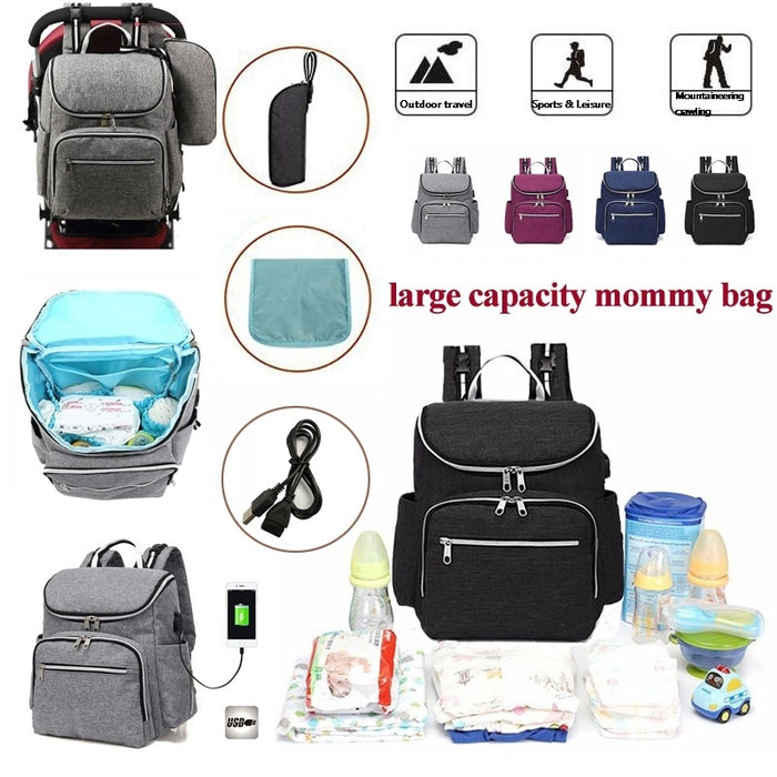  3.0 Mummy Daddy Maternity Nappy Bag Large Capacity Baby Bag Travel Backpack Mummy Bag Nappy Diaper Backpack Multi-Function Travel Backpack Waterproof Baby Bag Nursing Handbag